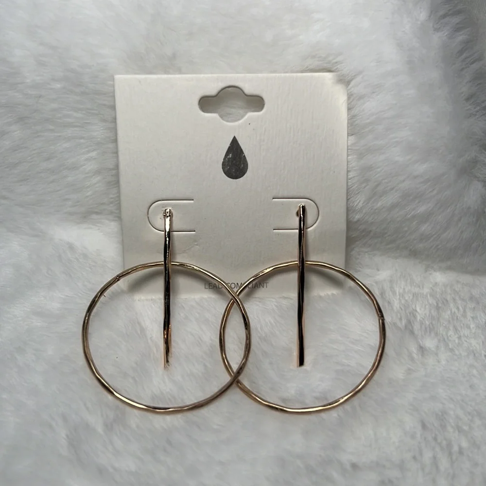 Goldtone Beatrice Hoop Earring - Picture 9 of 9